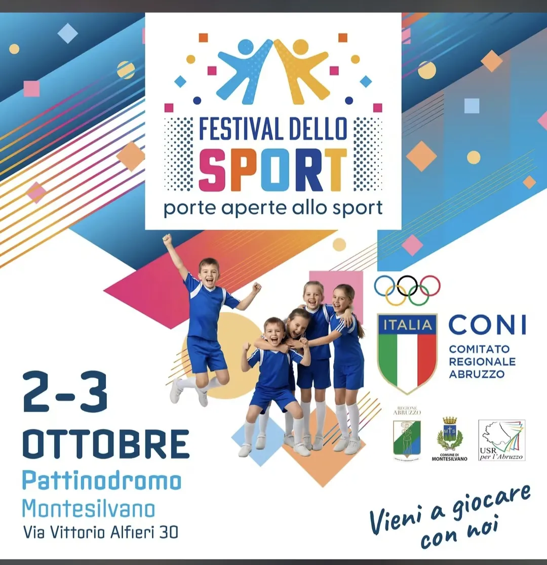 Festival dello Sport CONI Abruzzo 2 e 3 ottobre 2026 Pattinodromo di Montesilvano